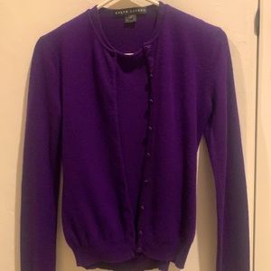 Ralph Lauren Black Label 100% cashmere cardigan and cashmere shell twinet.